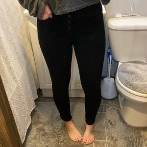 Just USA black high rise button fly skinny